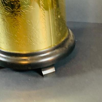 LOT 337: Etched Brass Table Lamp