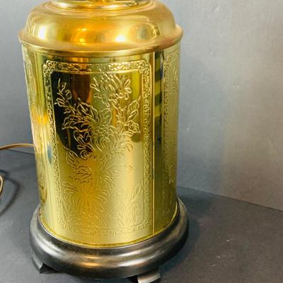 LOT 337: Etched Brass Table Lamp