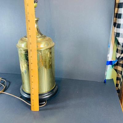 LOT 337: Etched Brass Table Lamp