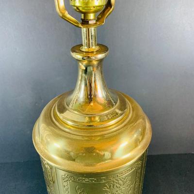 LOT 337: Etched Brass Table Lamp