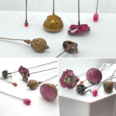 LOT 340: Colorful Vintage / Antique Hat Pins