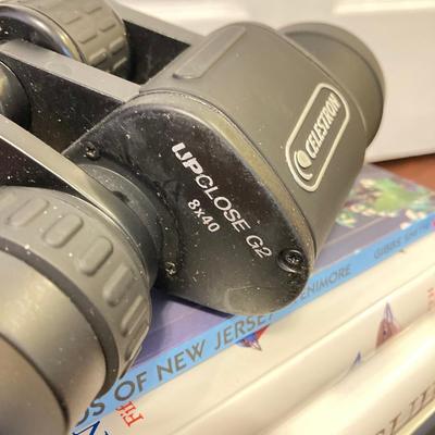 LOT 341: Collection of Books with Celestron Binoculars- Birds, Nature, Animals, Historical New Jersey and Pennsylvania and More