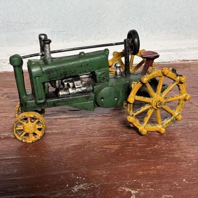 LOT 359: Cast Iron John Deer Tractor, Miniature Pewter & More Farms Animals
