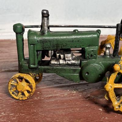 LOT 359: Cast Iron John Deer Tractor, Miniature Pewter & More Farms Animals