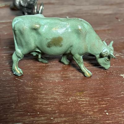 LOT 359: Cast Iron John Deer Tractor, Miniature Pewter & More Farms Animals
