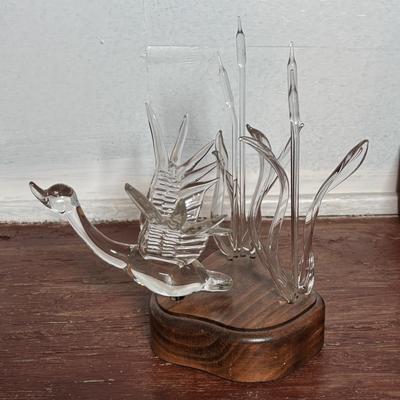 LOT 360: Edinburg Crystal Golf Sculpture, Framed & Signed Print of Midtnes Hotel, Norway, Painted, Lane Cedar Memory Box, Handblown...