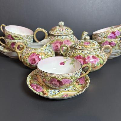 LOT 362: Unmarked Moriage China Tea Set