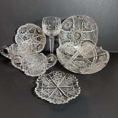 LOT 378: Vintage Cut Crystall Collection including a Waterford Glass