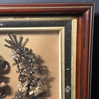 LOT 380: Antique Victorian Hair Wreath