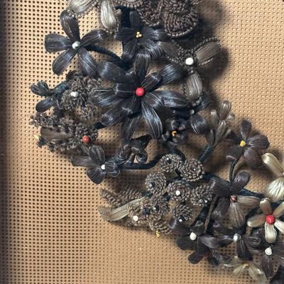 LOT 380: Antique Victorian Hair Wreath