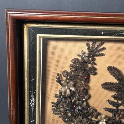 LOT 380: Antique Victorian Hair Wreath