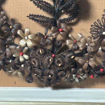 LOT 380: Antique Victorian Hair Wreath