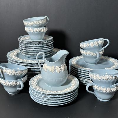 LOT 384: Vintage Wedgewood Queen's Ware Embossed China Collection