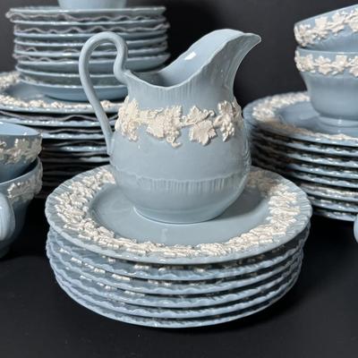 LOT 384: Vintage Wedgewood Queen's Ware Embossed China Collection