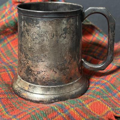 LOT 394: Lochcarron Made in Scotland Munro Scarf, Claddagh Tankard/Mug, Single Edge Knife w/Antler Handle & More