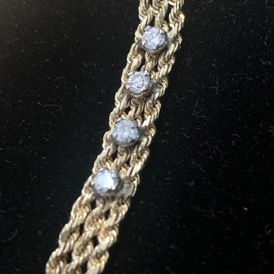14k Yellow Gold Bracelet w/ Stones