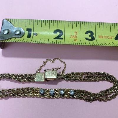 14k Yellow Gold Bracelet w/ Stones
