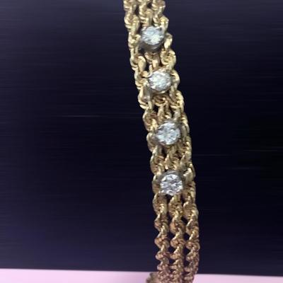 14k Yellow Gold Bracelet w/ Stones