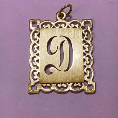 14k Yellow Gold Pendant “D”