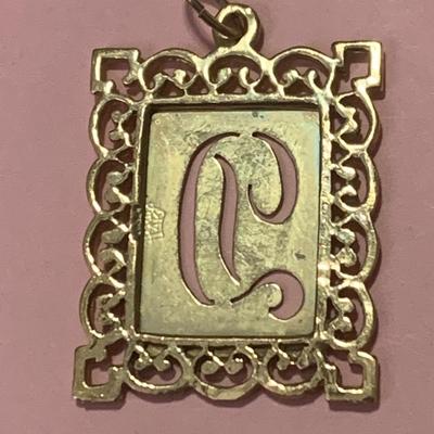14k Yellow Gold Pendant “D”
