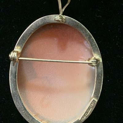 Estate Cameo in 14k Yellow Gold Pendant & 24” Necklace