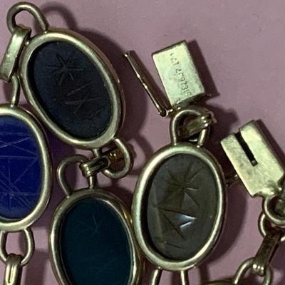 Oval Gemstone Scarab Bracelet Set In 14k Yellow Gold
