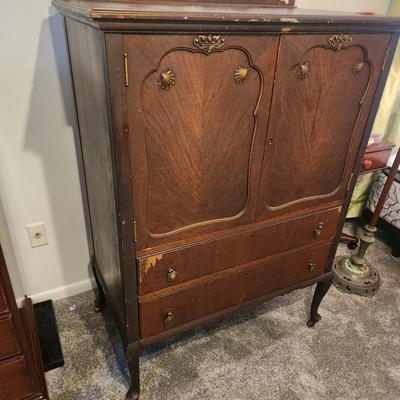 Antique Armoire Dresser on casters 38x22x52