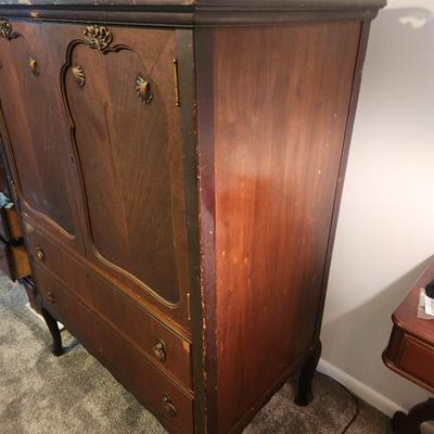 Antique Armoire Dresser on casters 38x22x52
