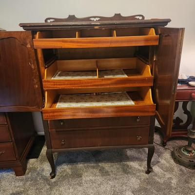 Antique Armoire Dresser on casters 38x22x52