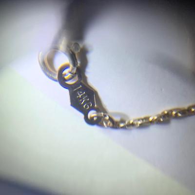 14k Yellow Gold Cross Pendant on 13” Gold Chain