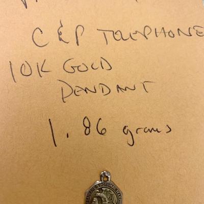 10k Gold C&P Telephone Service Pendant