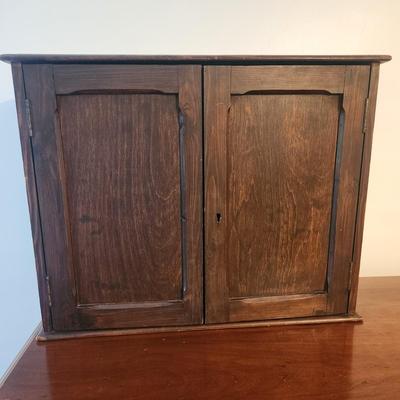 Vintage Wood Wall Cabinet 21x8x17