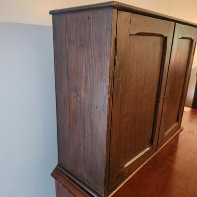 Vintage Wood Wall Cabinet 21x8x17