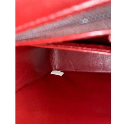 Sale Photo Thumbnail #32: Authentic Chanel double flaps bag in very good condition.  No rips or tears inside out.  Gold hardware in bright shining color.  Some minor wears and creases very good for its age.  Corners are fine.  Authenticity card included, the card has some damages 