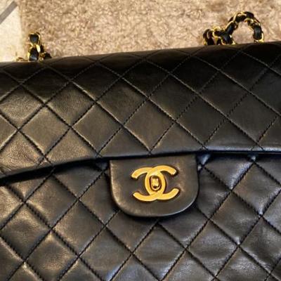 Authentic double flaps quilted Chanel bag