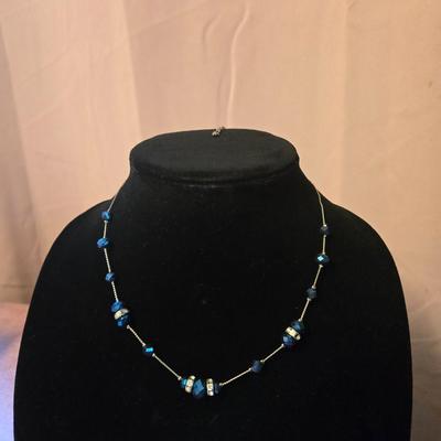 Beaded Navy Necklace