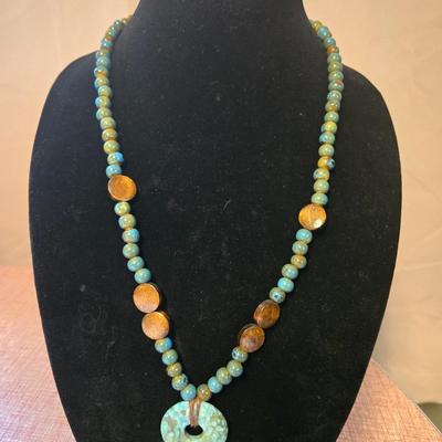 Long Turquoise Beaded Necklace