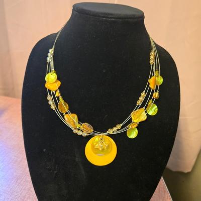 Multi strand Yellow Necklace
