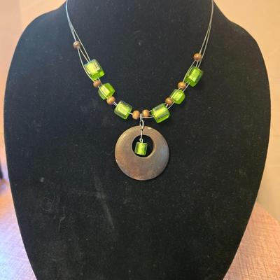Multi Strand Green Necklace