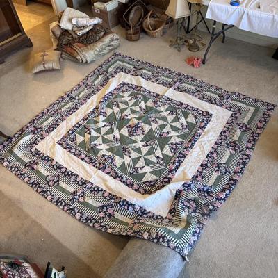 Collection of Handmade Quilts and Embroidered Pillowcases (PB-DZ)