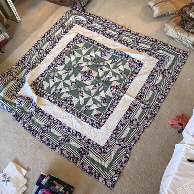 Collection of Handmade Quilts and Embroidered Pillowcases (PB-DZ)