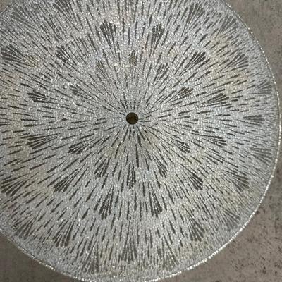 Mid Century Starburst Textured Glass Ceiling Light