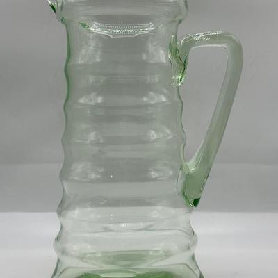 Hand-Blown URANIUM Glass Pitcher