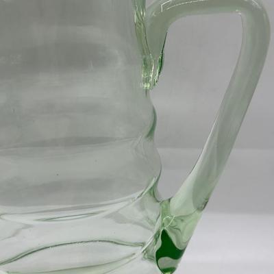 Hand-Blown URANIUM Glass Pitcher