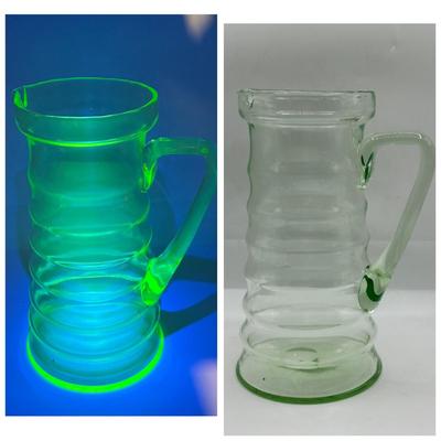 Hand-Blown URANIUM Glass Pitcher