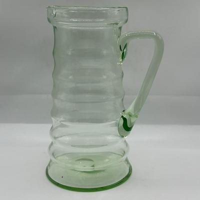 Hand-Blown URANIUM Glass Pitcher