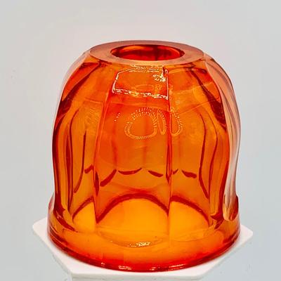 LOT 1: Vintage Orange Viking Glass Style Fairy Lamp