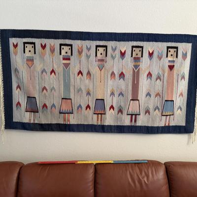 Vintage Hanging silk and wool rugs and tapestry