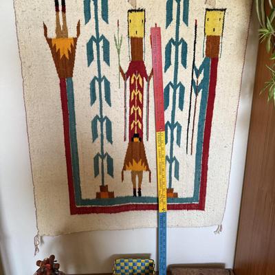 Vintage Hanging silk and wool rugs and tapestry