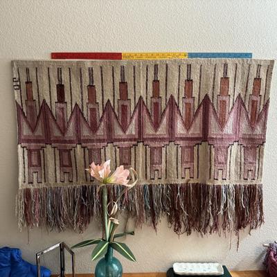 Vintage Hanging silk and wool rugs and tapestry